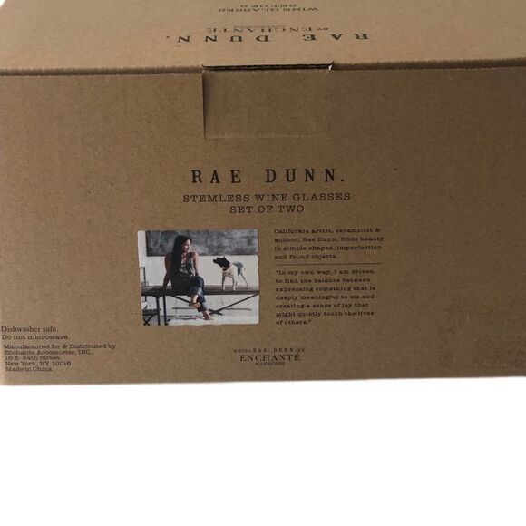 *NWT* Rae Dunn MR. & MRS. Stemless Wine Glasses *NWT* - Picture 3 of 3